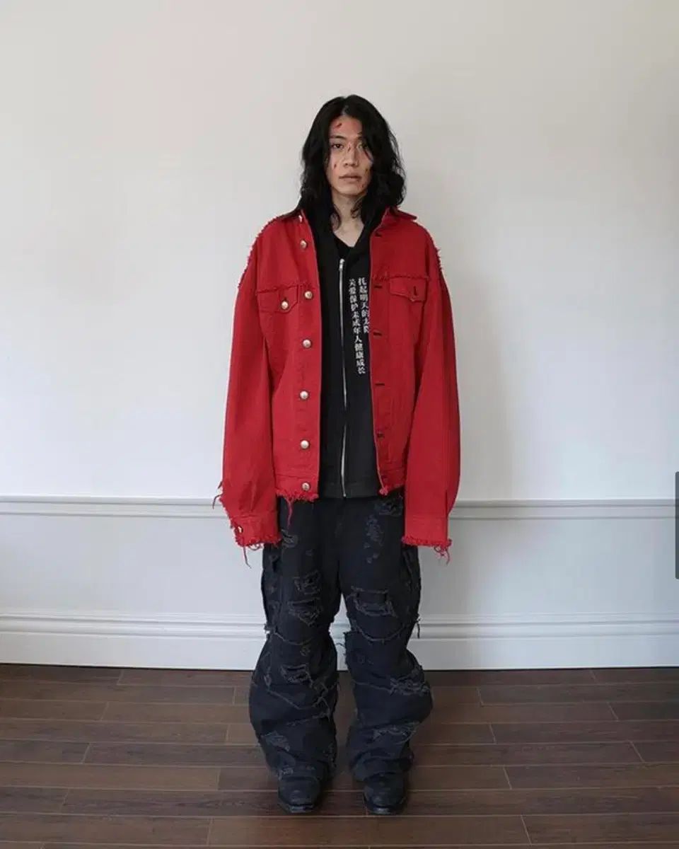 AOP エイオプ ラムスキン ジャケット レッド