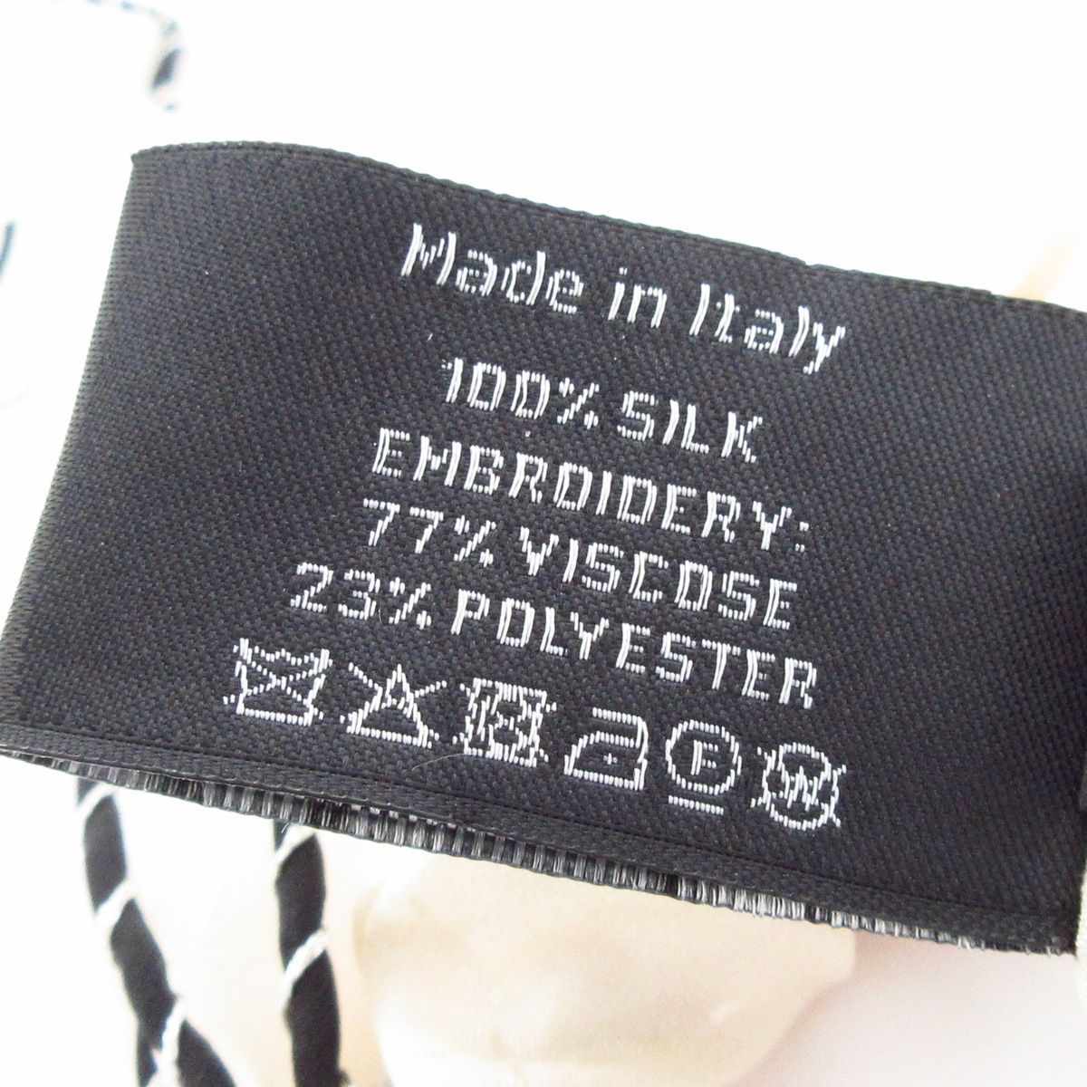  CHANEL シャネル シュシュ シルク アイボリー 黒 リボン マトラッセ ヘアゴム シュシュ ヘアアクセサリー