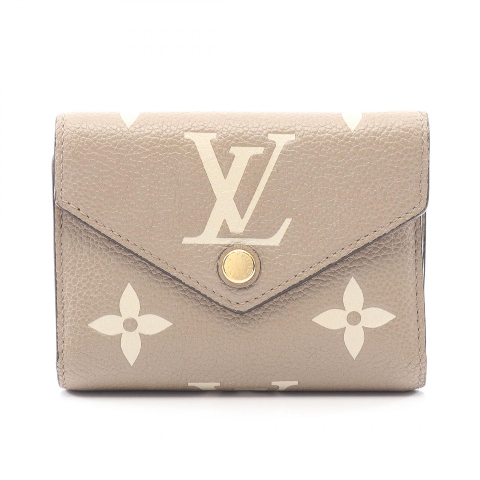 ルイ ヴィトン LOUIS VUITTON 三つ折り財布 ポルトフォイユヴィクトリーヌ バイカラーモノグラムアンプラント トゥルトレール クレーム M 81861 トゥルトレール|クレーム