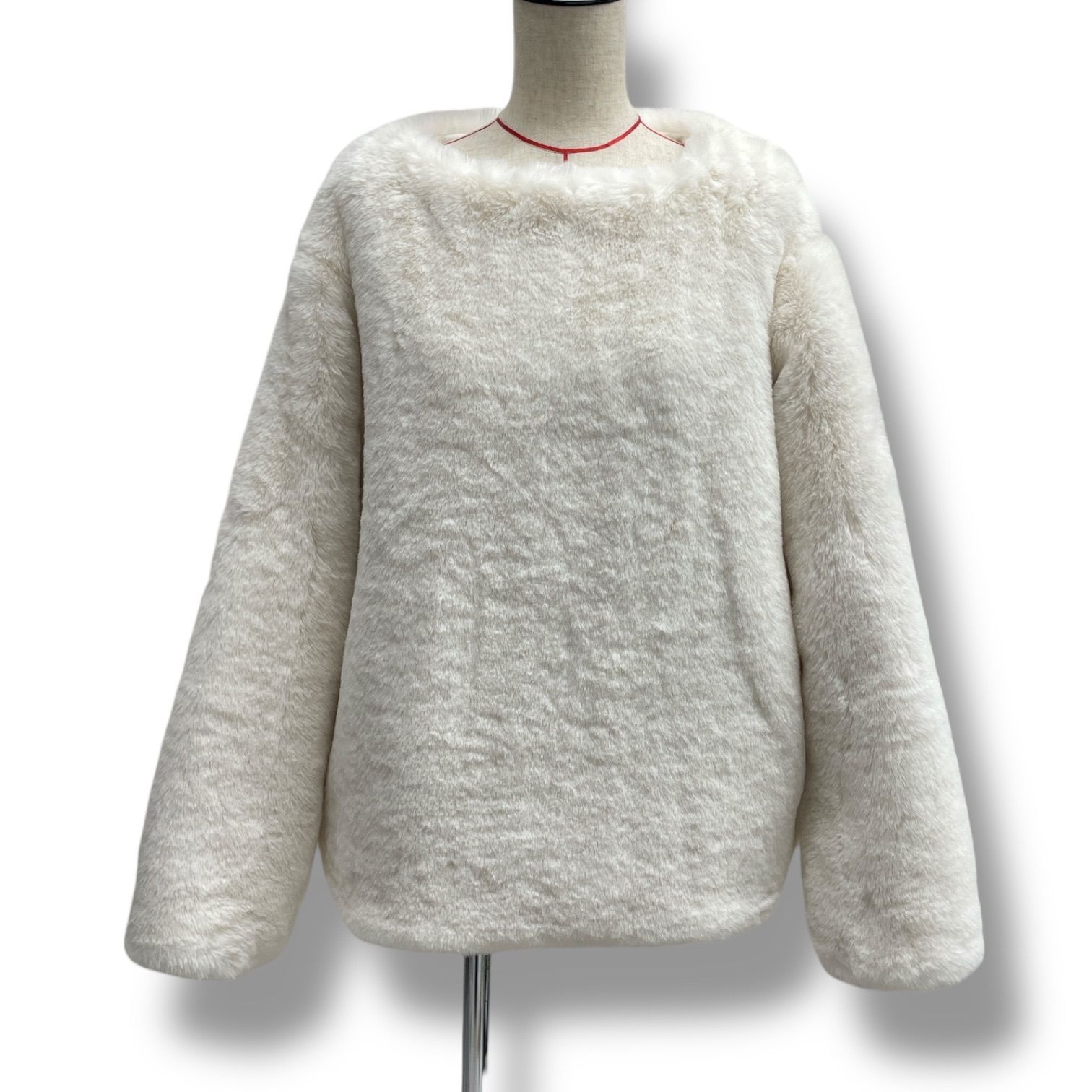 fete フェテ pullover tops of fur プルオーバー ファートップス ファー ふわふわ ホワイト 白 サイズF レディース 冬 ゴーゴー古着 7 No 1275