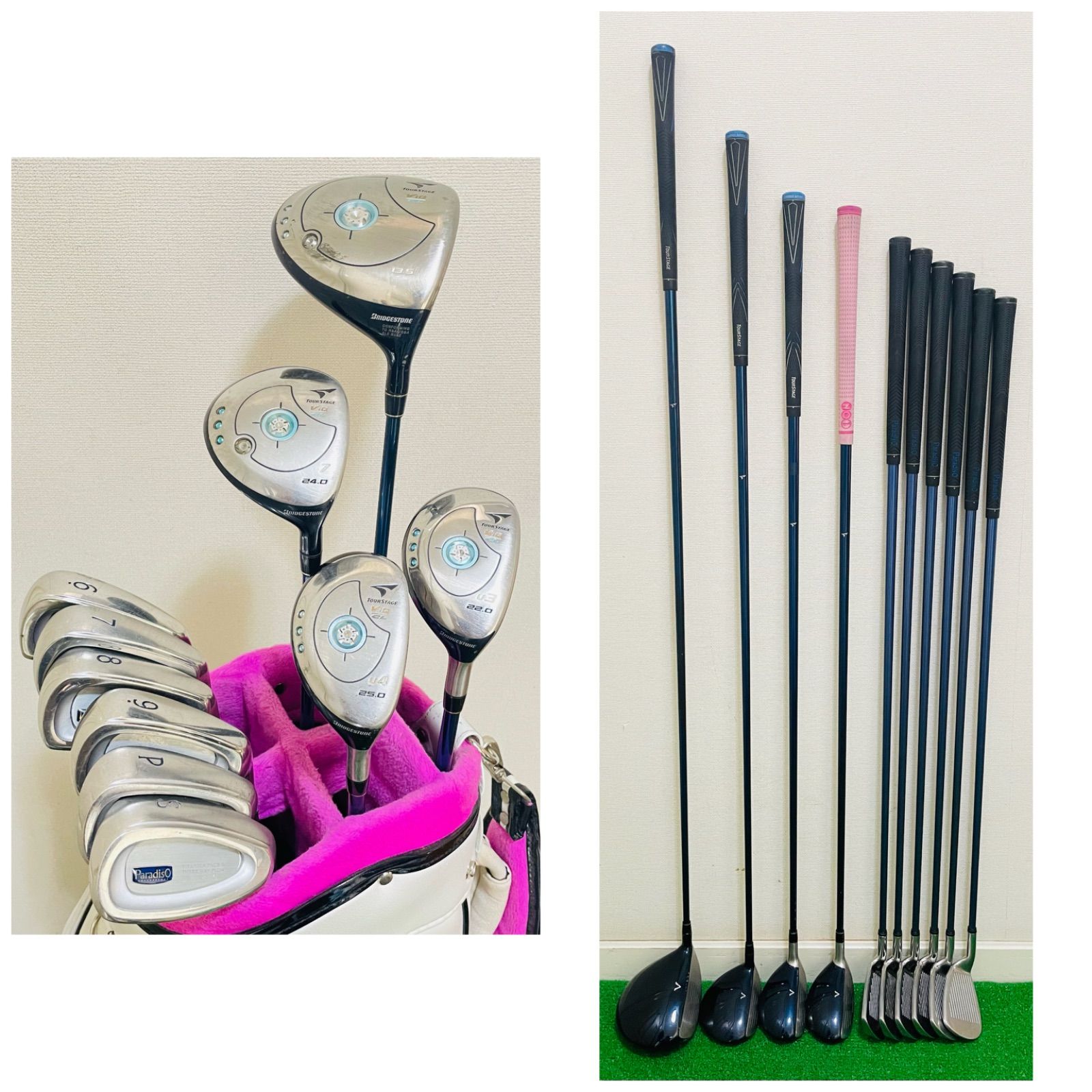 9366 ViQ CL Paradiso ブリヂストン ツアーステージ ゴルフクラブ10本セット フレックスL 女性用 右利き