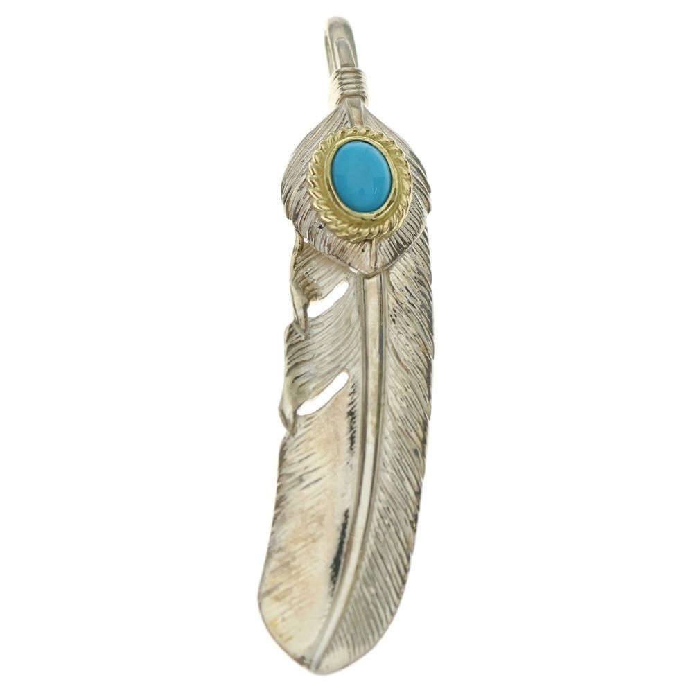 タディ&キング　トップ　フェザー　金縄　左向き TADY & KING (タディアンドキング) ハートSVフェザー金縄ターコイズ