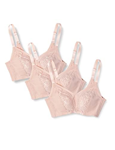 サンク ミー ノンワイヤー補整ブラ 脇高バストメイクブラ 組 レディース ピンクベージュ L