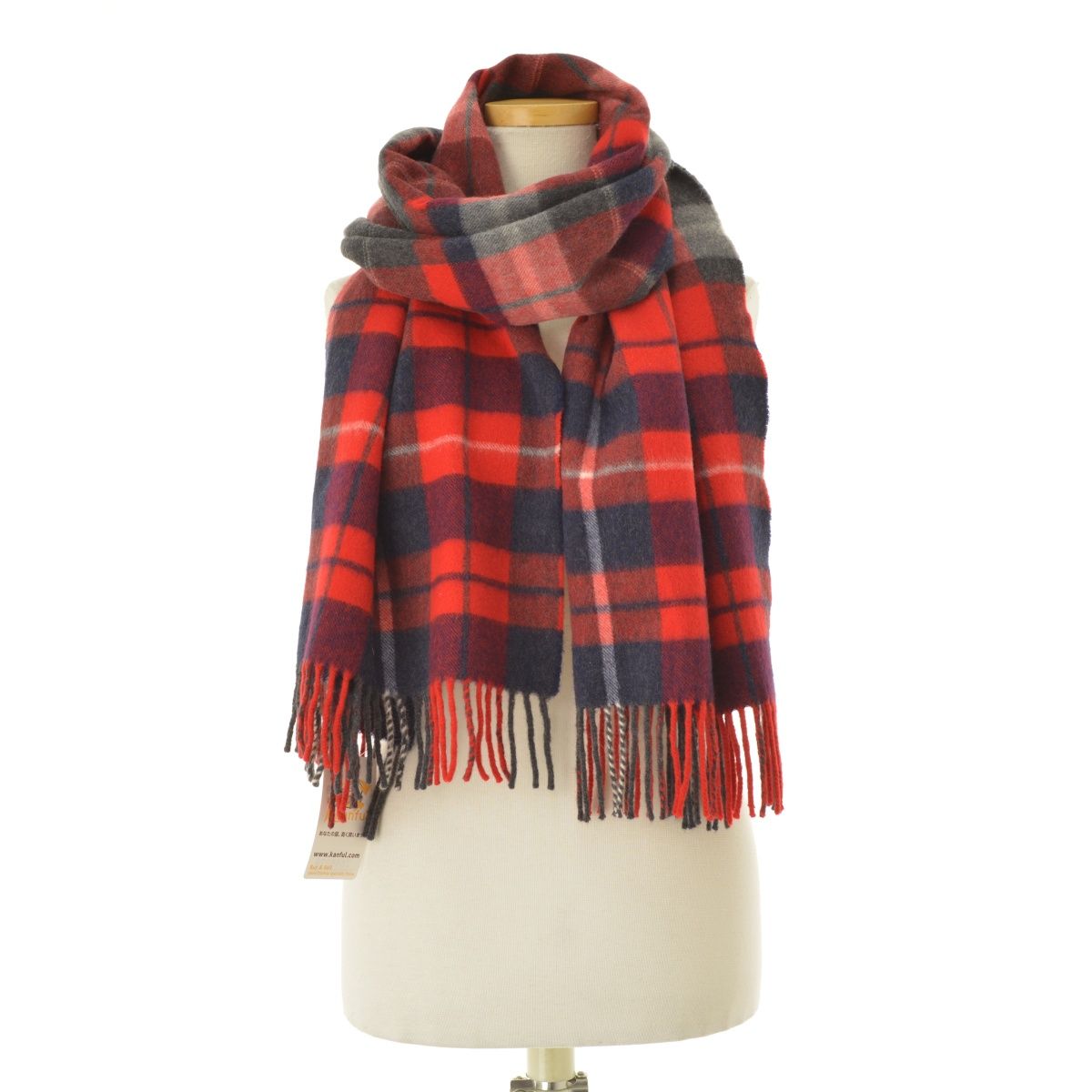 BEGG CO ウールアンゴラ混 大判チェックストール