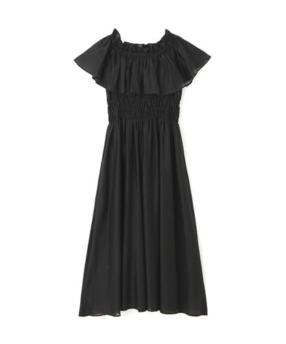 ナチュラルビューティーベーシック カジュアルドレス シアーオフショルワンピース レディース クロ