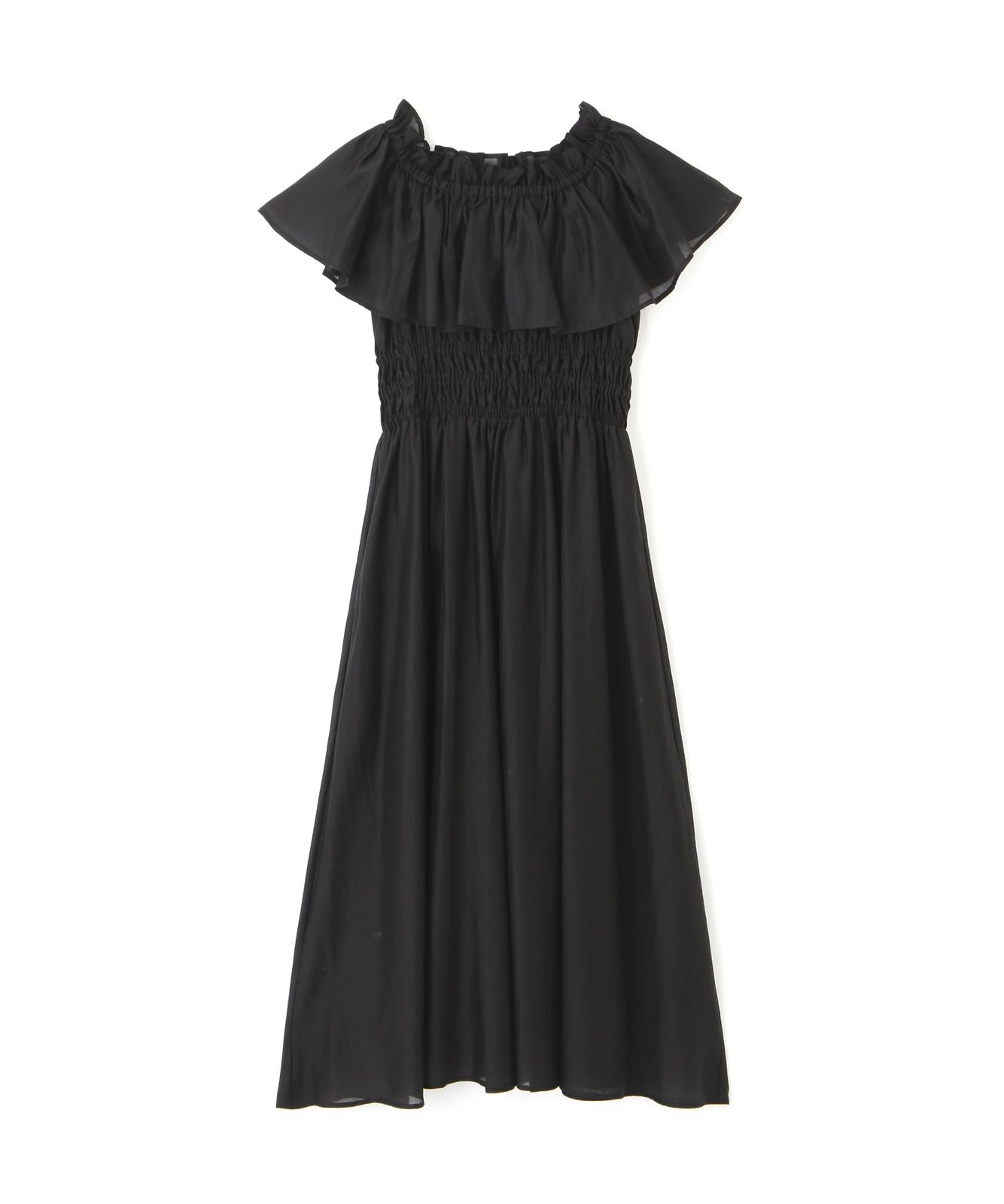 ナチュラルビューティーベーシック カジュアルドレス シアーオフショルワンピース レディース クロ