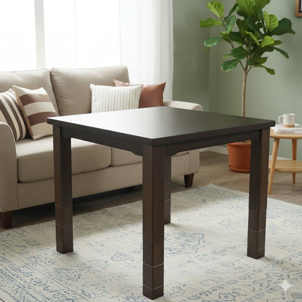 E ダイニングコタツ こたつ 正方形 80 高さ45 70まで6段階 FF 16943