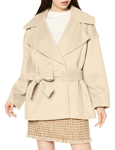 ナチュラルビューティーベーシック アウター シャギーベルテッドショートコート レディース イエロー S