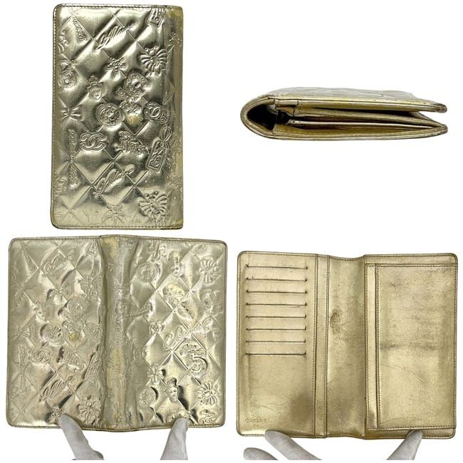 シャネル 二つ折り 長財布 ゴールド アイコン シンボルチャーム A37151