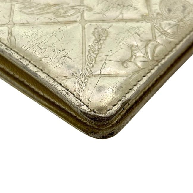 シャネル 二つ折り 長財布 ゴールド アイコン シンボルチャーム A37151 財布 11番台 パテント レザー 中古 11939509 CHANEL ギャランティカード有 金色 ロゴ マトラッセ NO5 アイコンライン ココマーク シャネル 二つ折り 長財布 ゴールド アイコン シンボルチャーム A37151