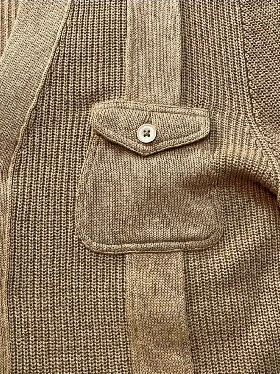 ポロ ワンチェスト ポケット ミリタリー 復刻 リネン カーディガン m