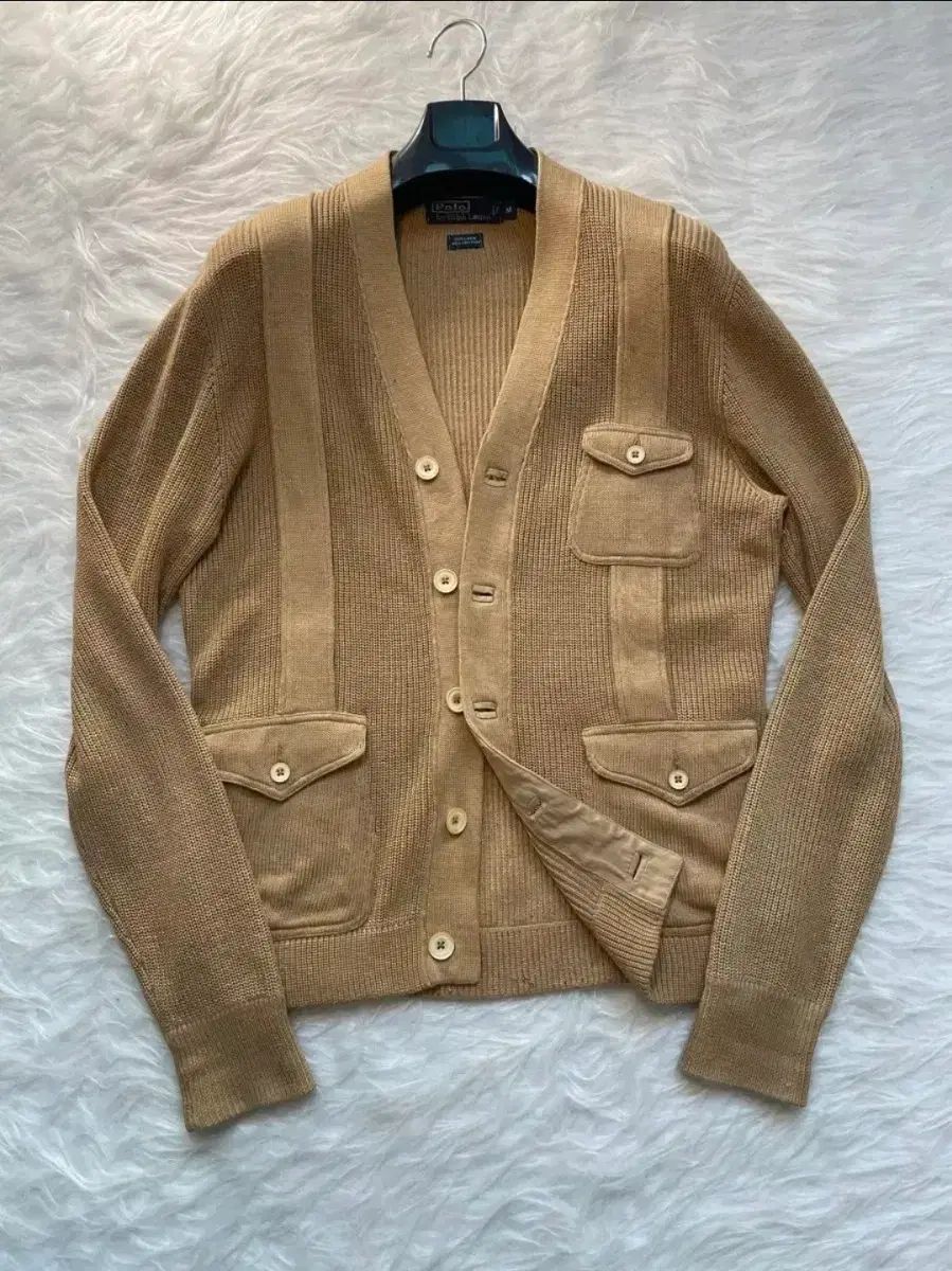 ポロ ワンチェスト ポケット ミリタリー 復刻 リネン カーディガン m