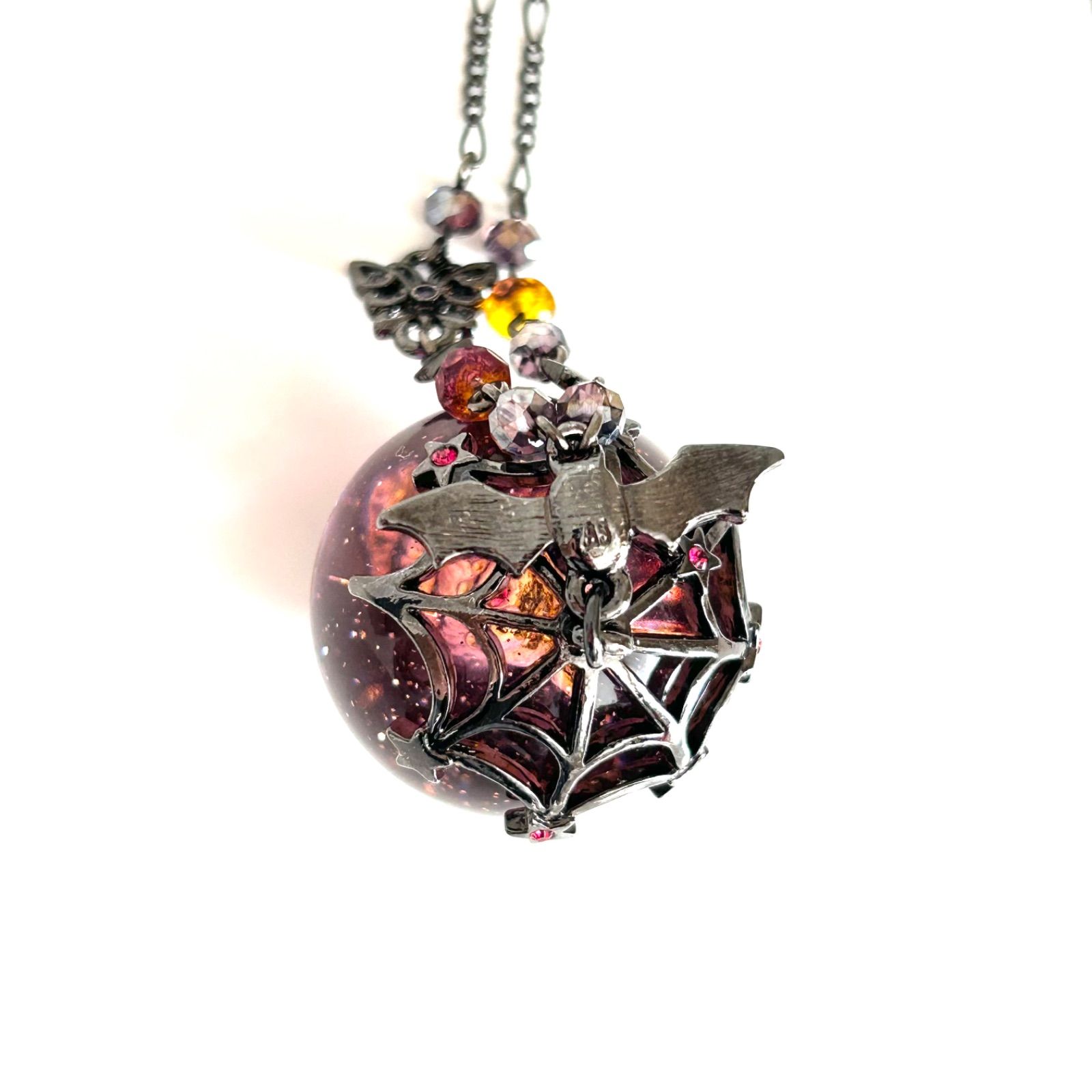 ANNA SUI ネックレス ハロウィン限定 ラビットドーム 蜘蛛の巣 