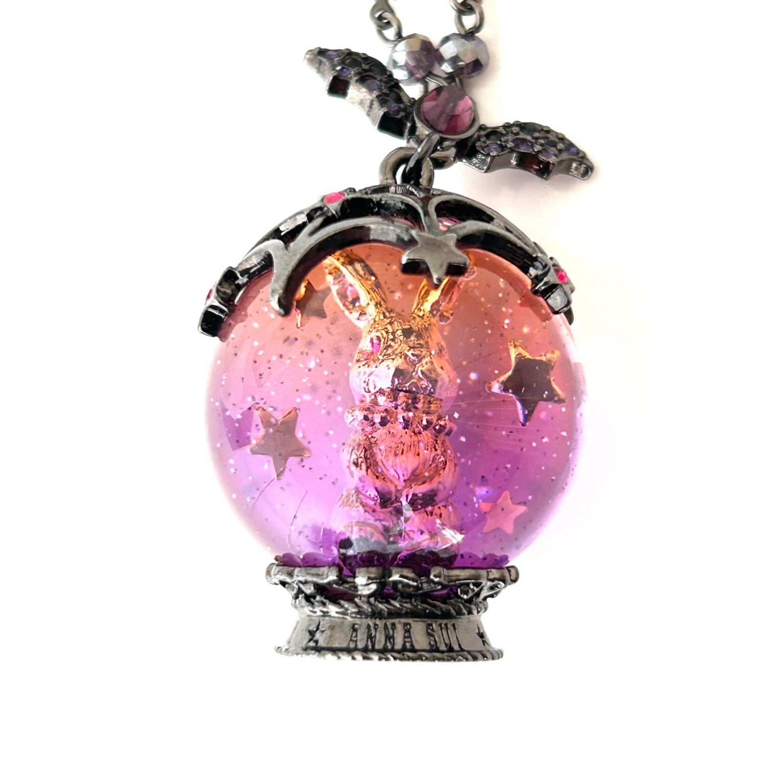 ANNA SUI ネックレス ハロウィン限定 ラビットドーム 蜘蛛の巣 
