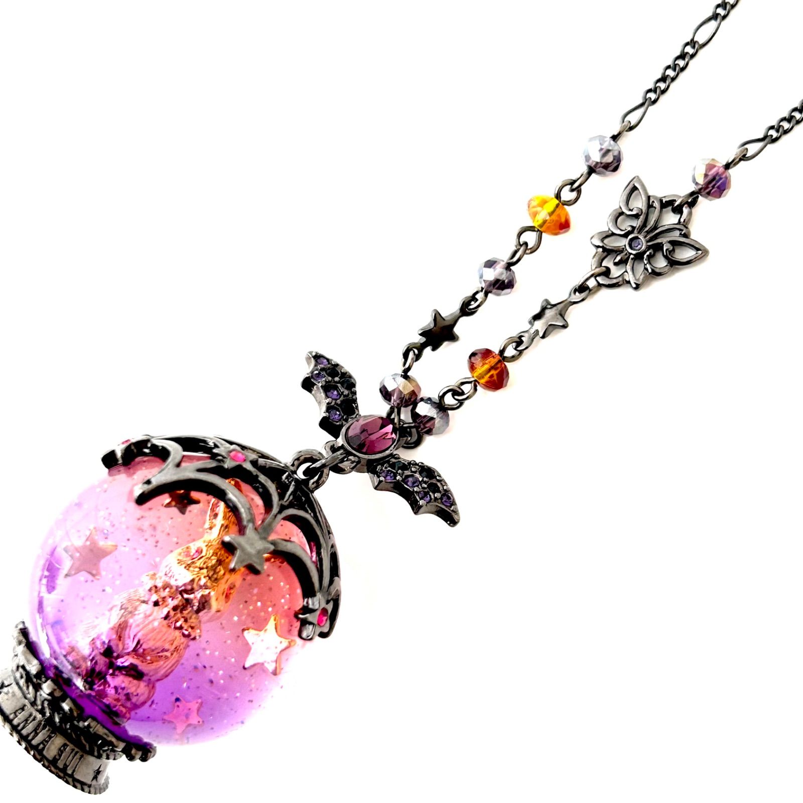 ANNA SUI ネックレス ハロウィン限定 ラビットドーム 蜘蛛の巣 