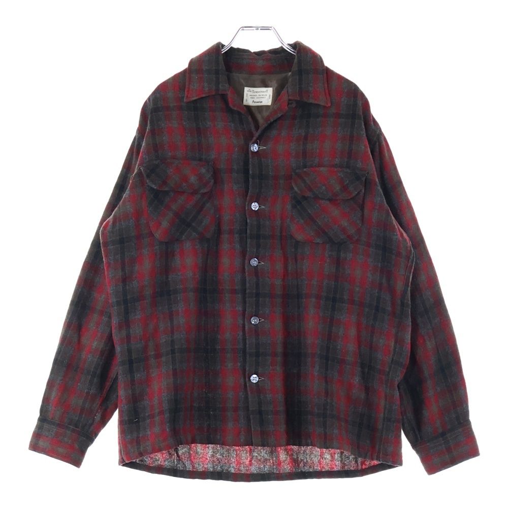 VINTAGE ヴィンテージ 60 s TOWNCRAFT PENNEYS タウンクラフト ペニーズ ネルチェック 長袖シャツ レッド
