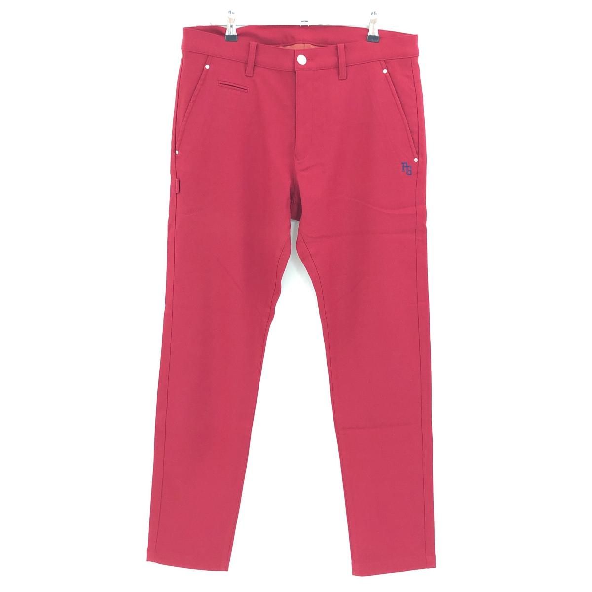 【超美品】パーリーゲイツ パンツ レッド 無地 裏地付き ウール混 メンズ 6(XL) ゴルフウェア PEARLY GATES