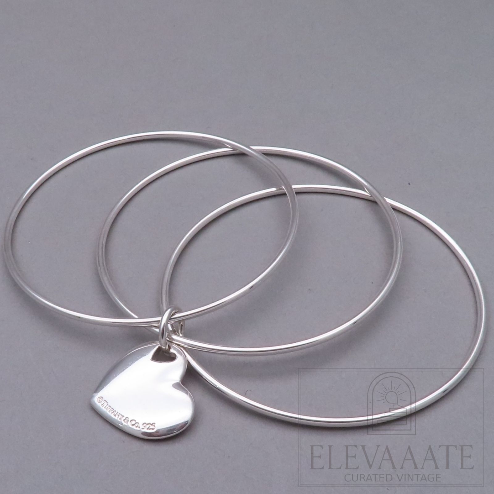 美品 Tiffany&Co. ティファニー 3連 ハート チャーム シルバー