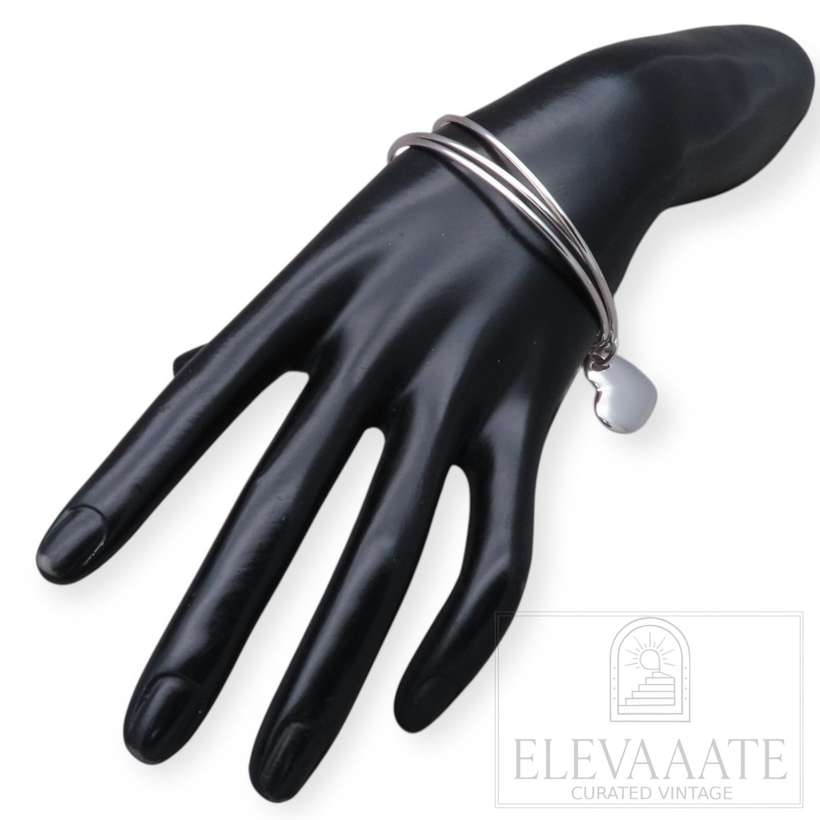 美品 Tiffany&Co. ティファニー 3連 ハート チャーム シルバー