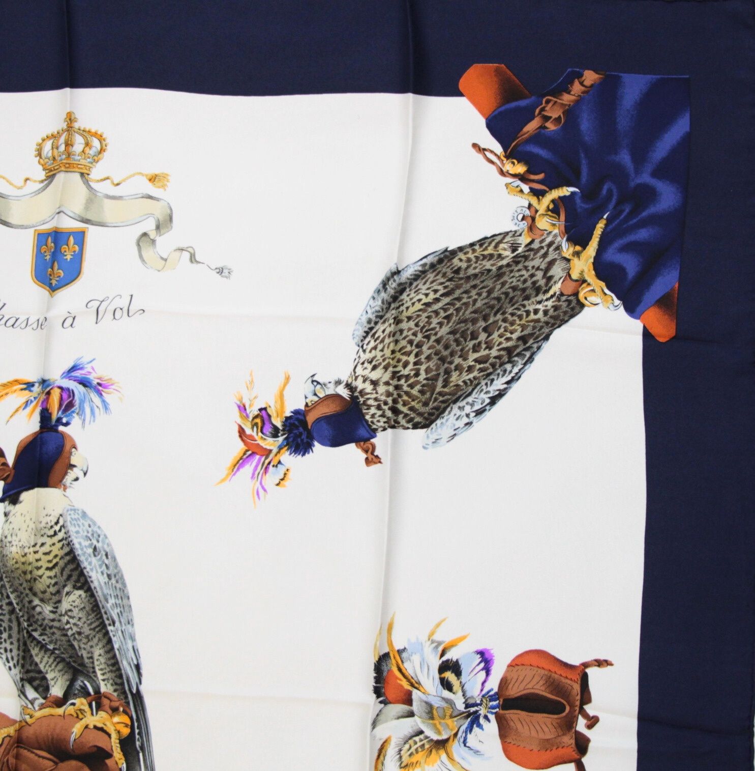 エルメス HERMES カレ90 大判スカーフ chasse a vol 鷹狩り シルク100