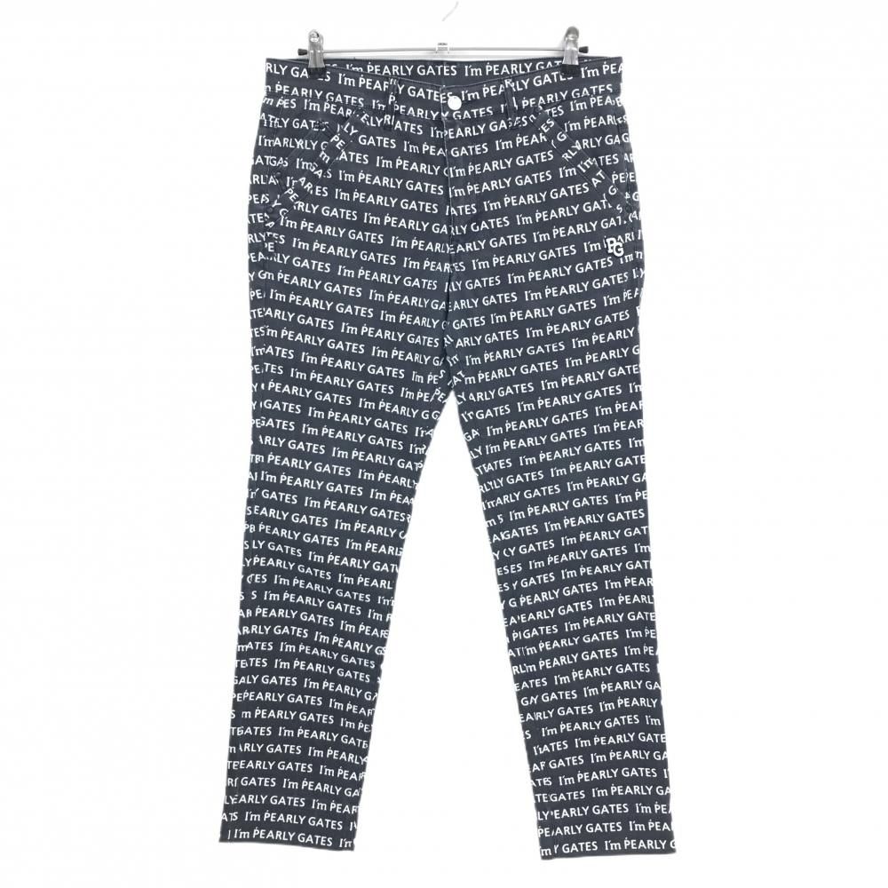 パーリーゲイツ パンツ 黒×白 ロゴ総柄 30周年 メンズ 5(L) ゴルフ