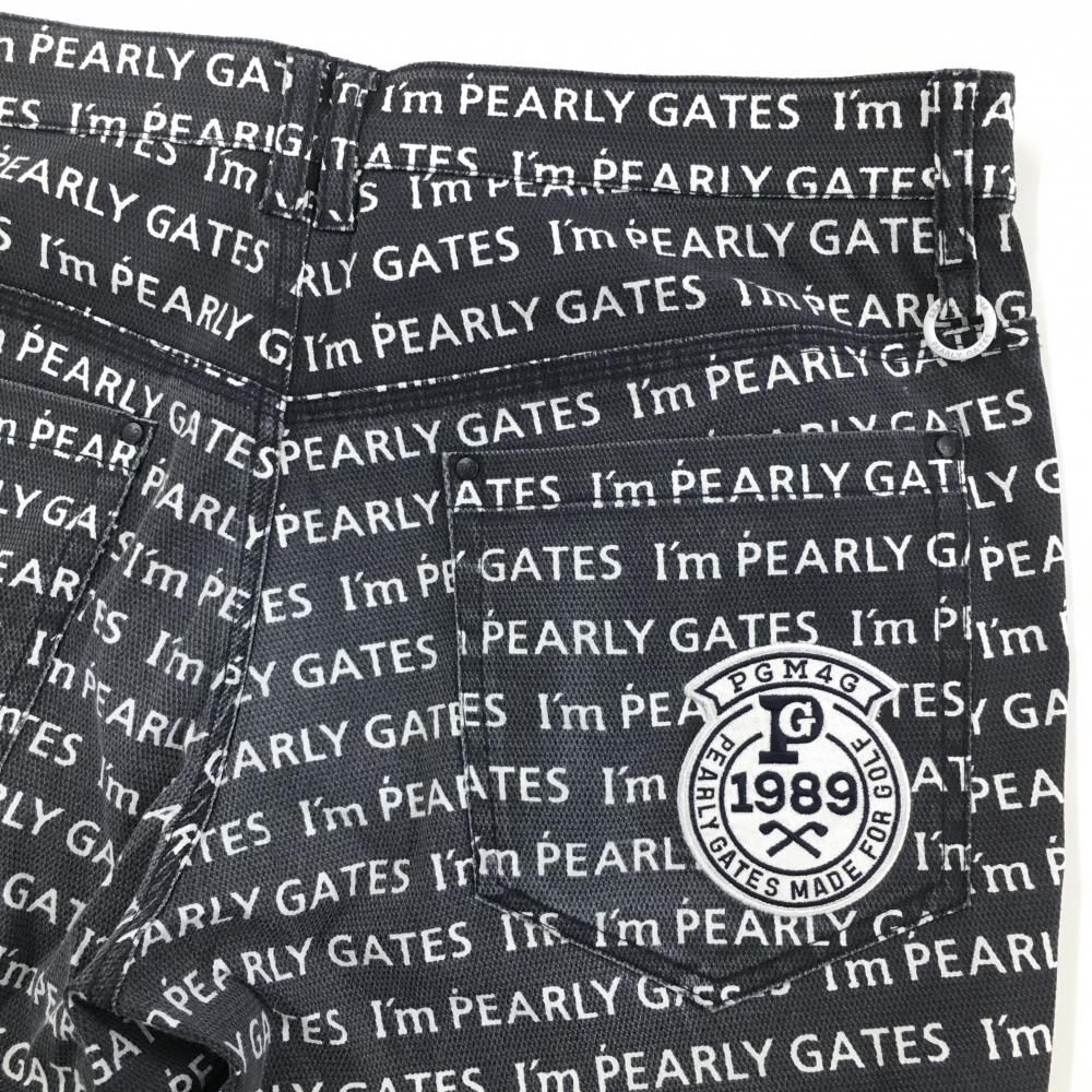 パーリーゲイツ パンツ 黒×白 ロゴ総柄 30周年 メンズ 5(L) ゴルフ