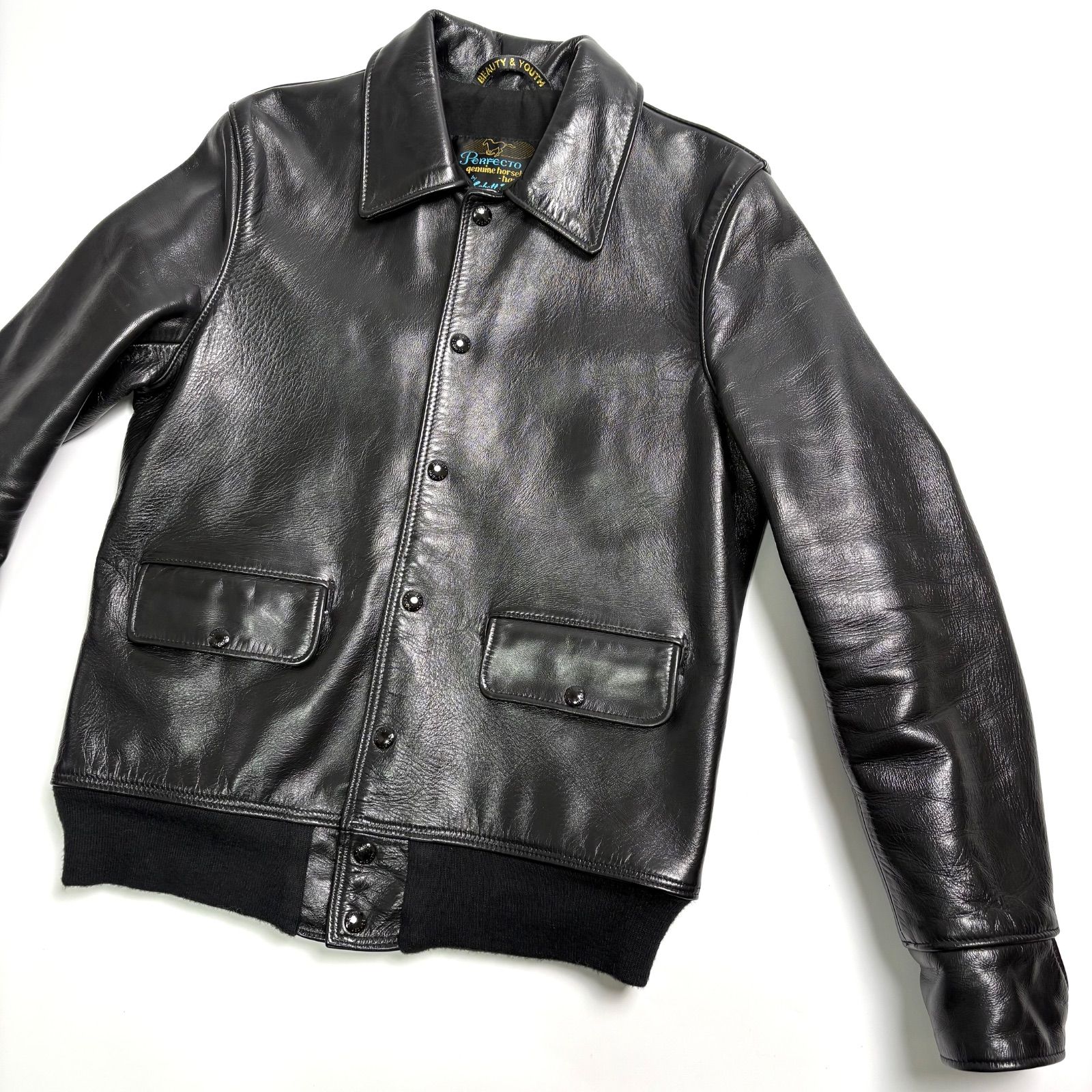 米国製】SCHOTT x BEAUTY&YOUTH レザージャケット 黒 40 ホースハイド 