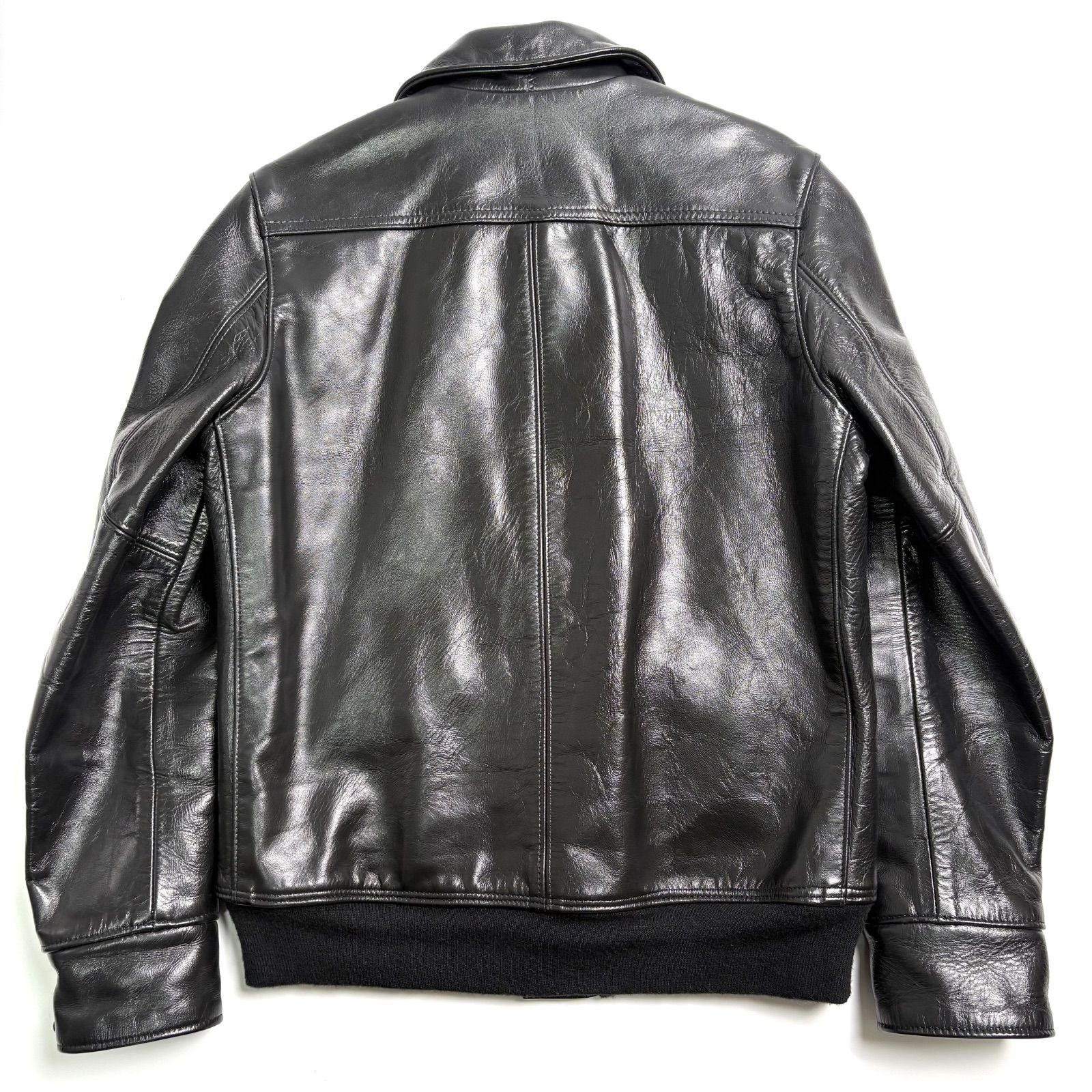 美品 Schott×BEAUTY&YOUTH ウール素材ライダースジャケット 米国製】SCHOTT x BEAUTY&YOUTH レザージャケット 黒 40 ホースハイド