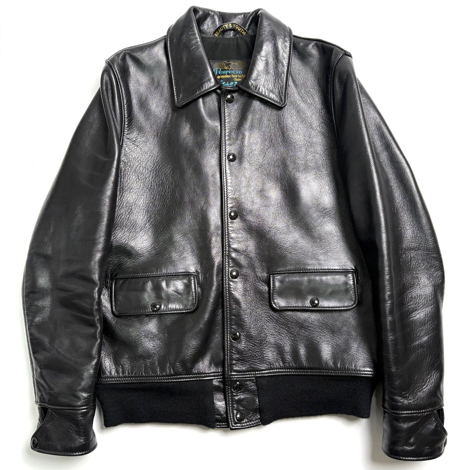 米国製】SCHOTT x BEAUTY&YOUTH レザージャケット 黒 40 ホースハイド