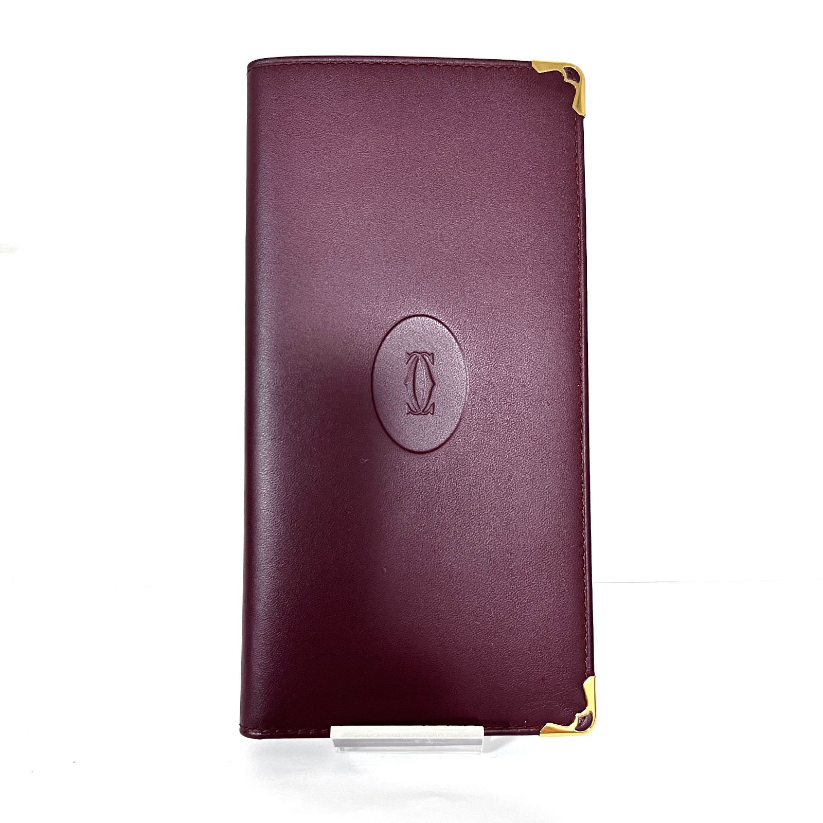 SD 3935 Cartier カルティエ マストレザー ボルドー 二つ折り長財布 ロングウォレット 札入れ カードケース