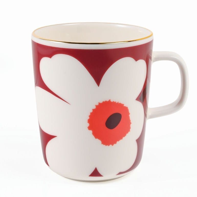 マリメッコ marimekko マグカップ コップ ペアセット 250 ml ウニッコ バーガンディ ゴールド 74540 074540 132 洋食器 テーブルウェア 北欧食器 北欧デザイン