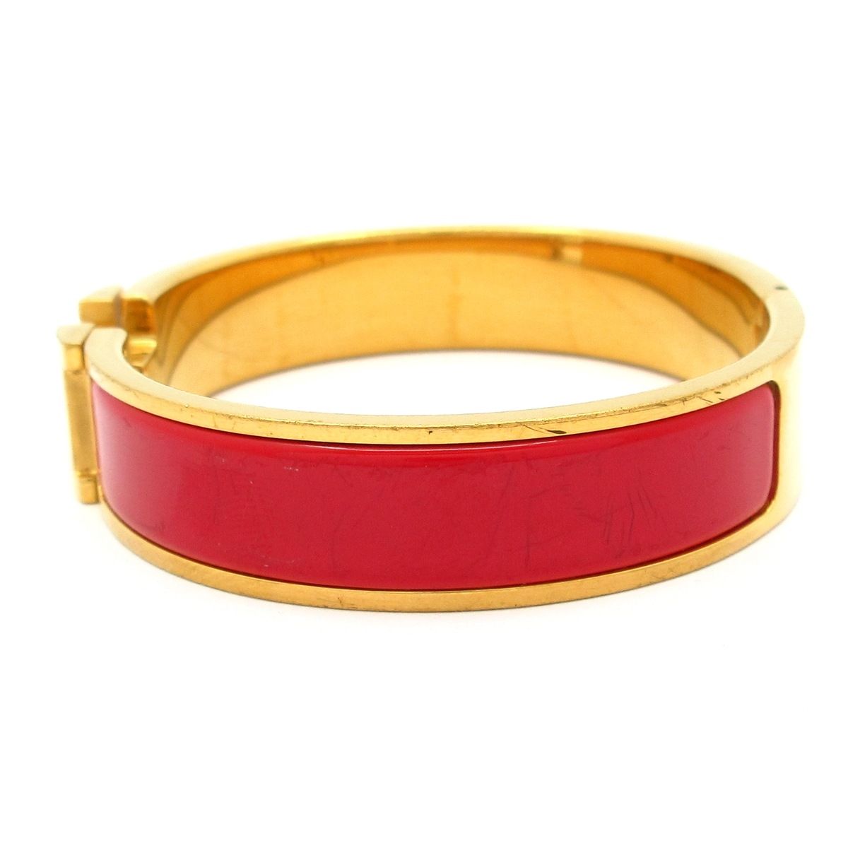 HERMES(エルメス) バングル クリックH ゴールド×レッド - メルカリ