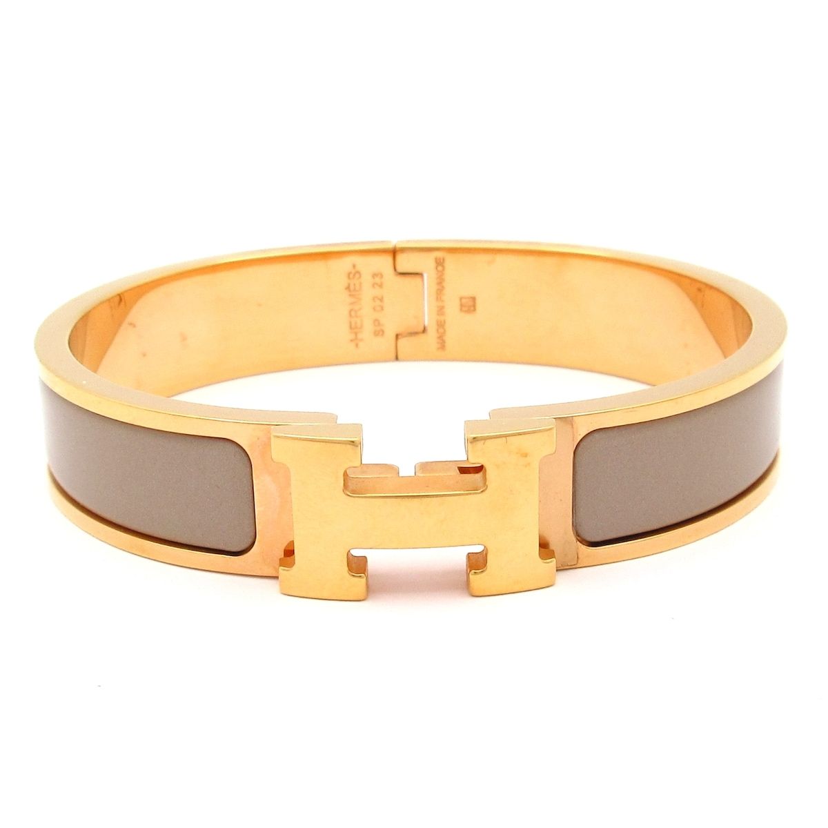 HERMES エルメス バングル クリックH ピンクゴールド マロン グラッセ