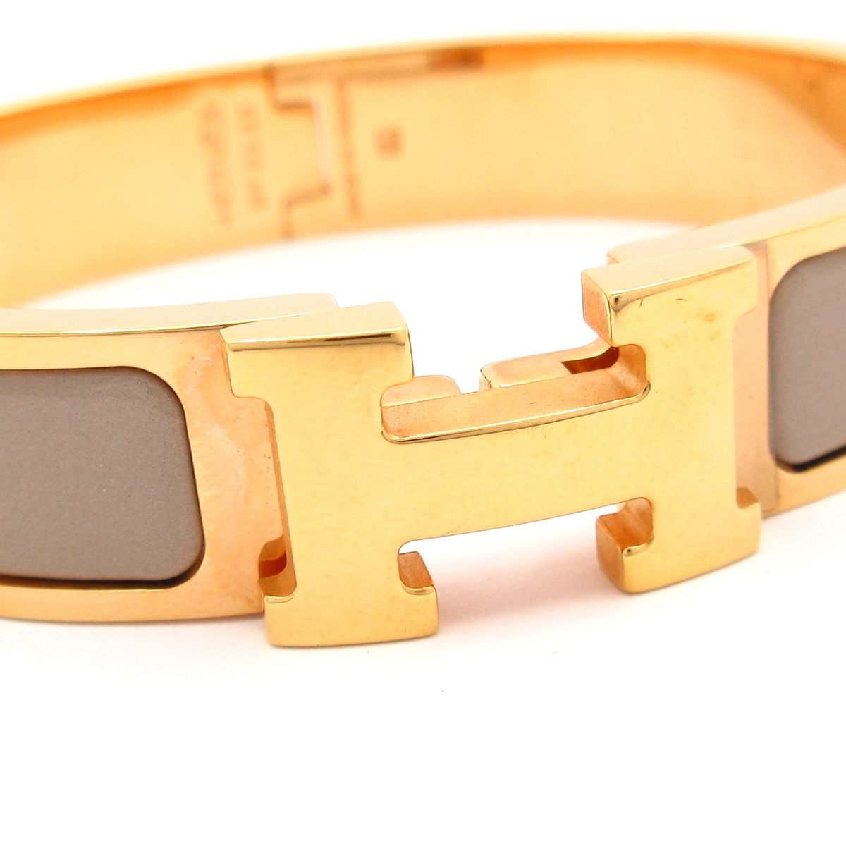 HERMES(エルメス) バングル クリックH ピンクゴールド×マロン