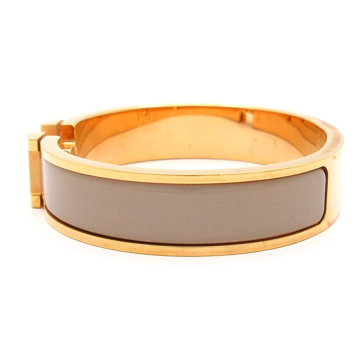  HERMES エルメス バングル クリックH ピンクゴールド マロン グラッセ バングル リストバンド アクセサリー