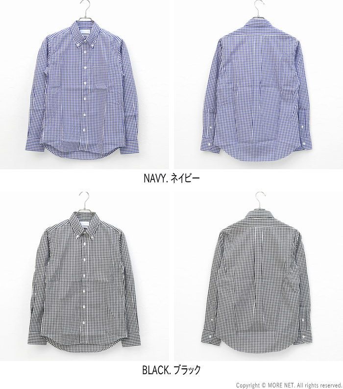 マニュアルアルファベット Manual Alphabet ギンガムチェック 長袖ボタンダウンシャツ BASIC-ST-002 メンズ ブロード