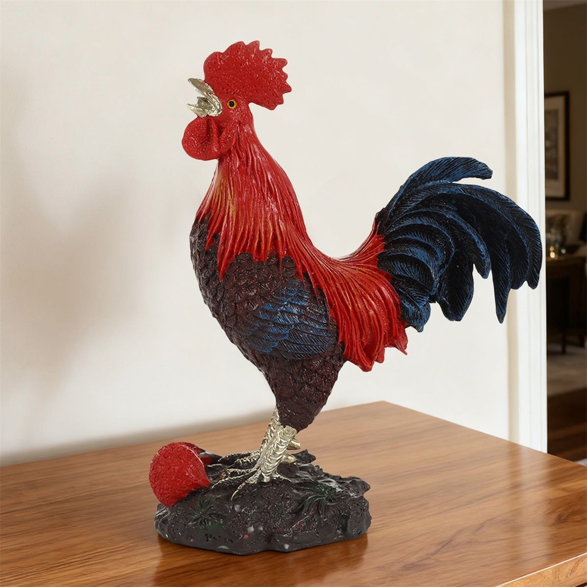 置物 オブジェ ガーデンオーナメント ニワトリ 鶏 雄鶏 リアル 屋外 屋内 室内 インテリア 玄関 リビング ダイニング 装飾 庭 ガーデニング ガーデン ギフト インテリア用品 贈り物 雑貨 樹脂