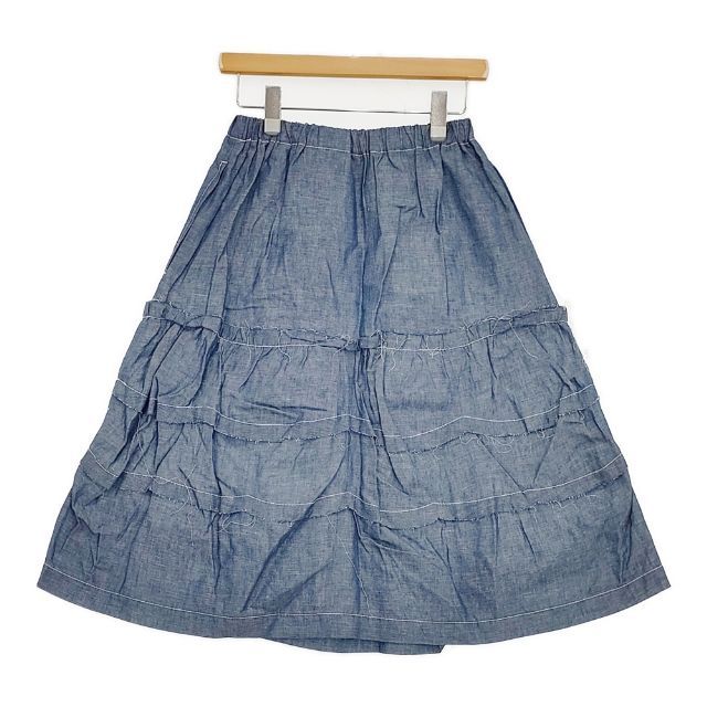tricot COMME des GARCONS コットン リネン ダンガリー ティアード ロングスカート AD2007 ブルー レディース トリココムデギャルソン【中古】5-1105M∞ tricot COMME des GARCONS コットン リネン ダンガリー ティアード