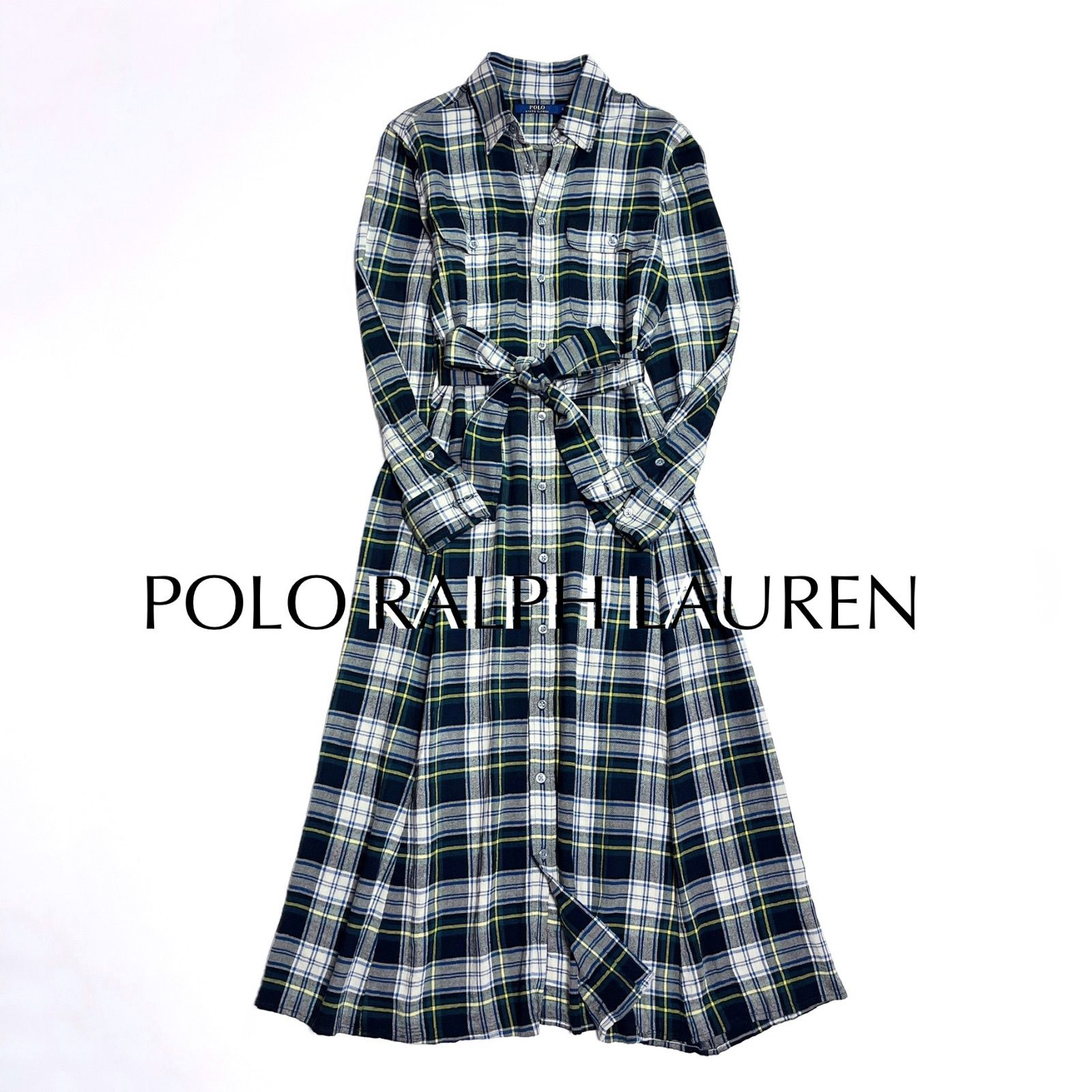 ck83a POLO RALPH LAUREN チェック柄 プラッド ツイル シャツドレス
