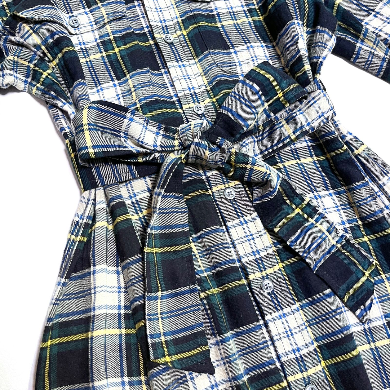 ck83a POLO RALPH LAUREN チェック柄 プラッド ツイル シャツドレス