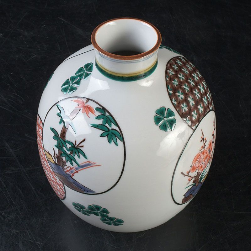 九谷焼 三ツ井為吉作 色絵 松竹梅文 小壷 共箱 C S406 - メルカリ