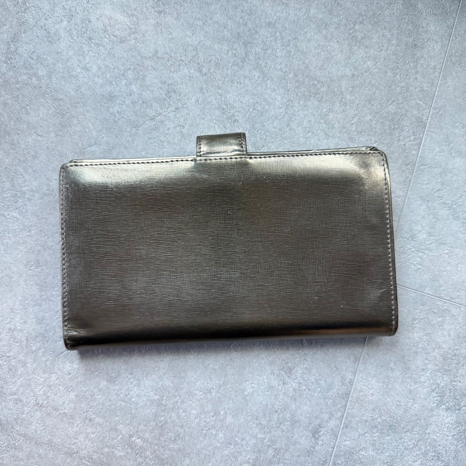 希少品 CHANEL シャネル ココマーク がま口長財布 ゴールド レザー 二 