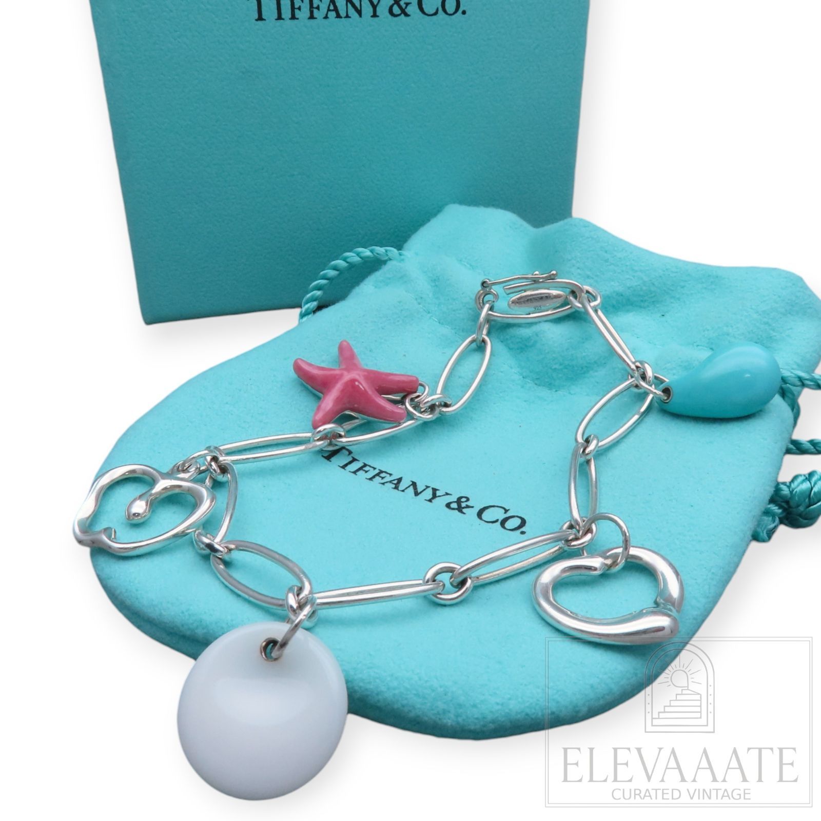 極希少 美品 Tiffany&Co. ティファニー 5 チャーム ブレスレット