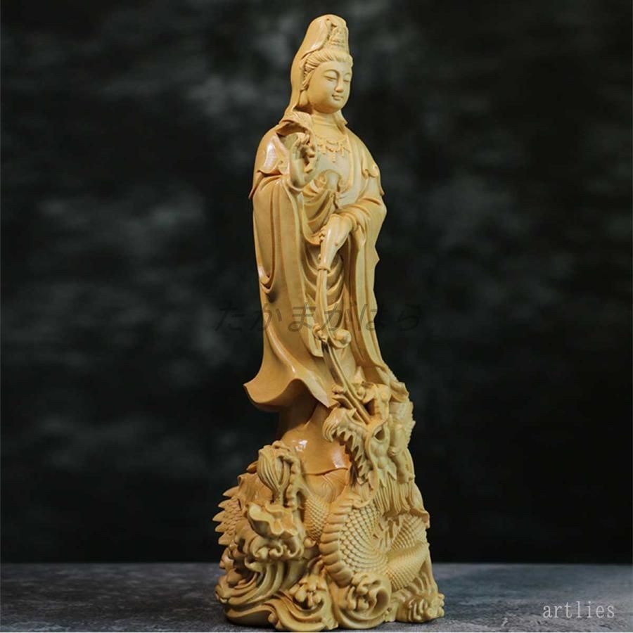 本日ポイントアップ|観音様 17cm 観音菩薩 龍頭観音 観世音菩薩 観自在