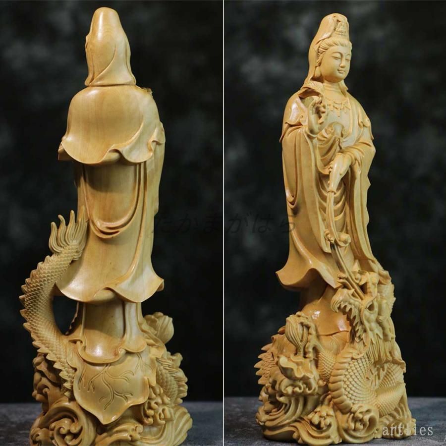 本日ポイントアップ|観音様 17cm 観音菩薩 龍頭観音 観世音菩薩 観自在