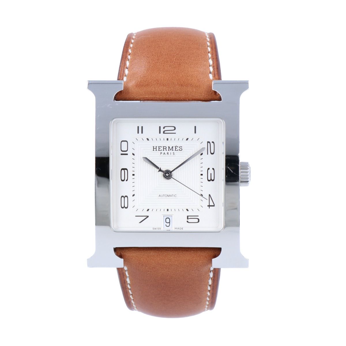 HERMES】 エルメス Hウォッチ HH2.810 ホワイト文字盤 SS ステンレス 