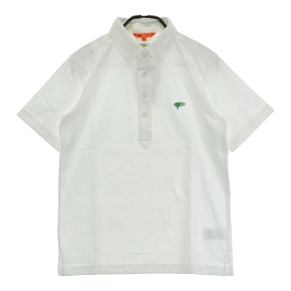 サイズ S BEAMS GOLF ビームスゴルフ 半袖ポロシャツ ボタンダウン ホワイト系 ゴルフウェア メンズ ストスト