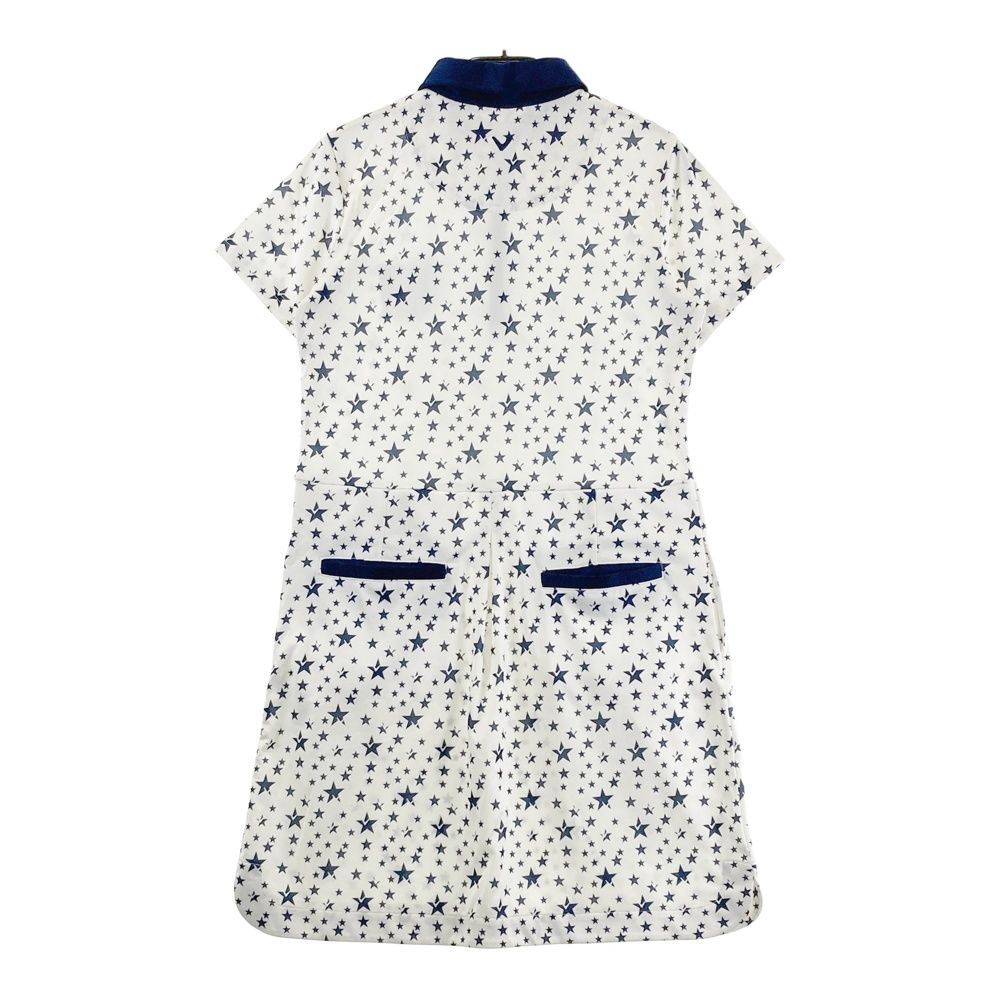 サイズ：M CALLAWAY キャロウェイ 半袖ワンピース 星柄 ホワイト系