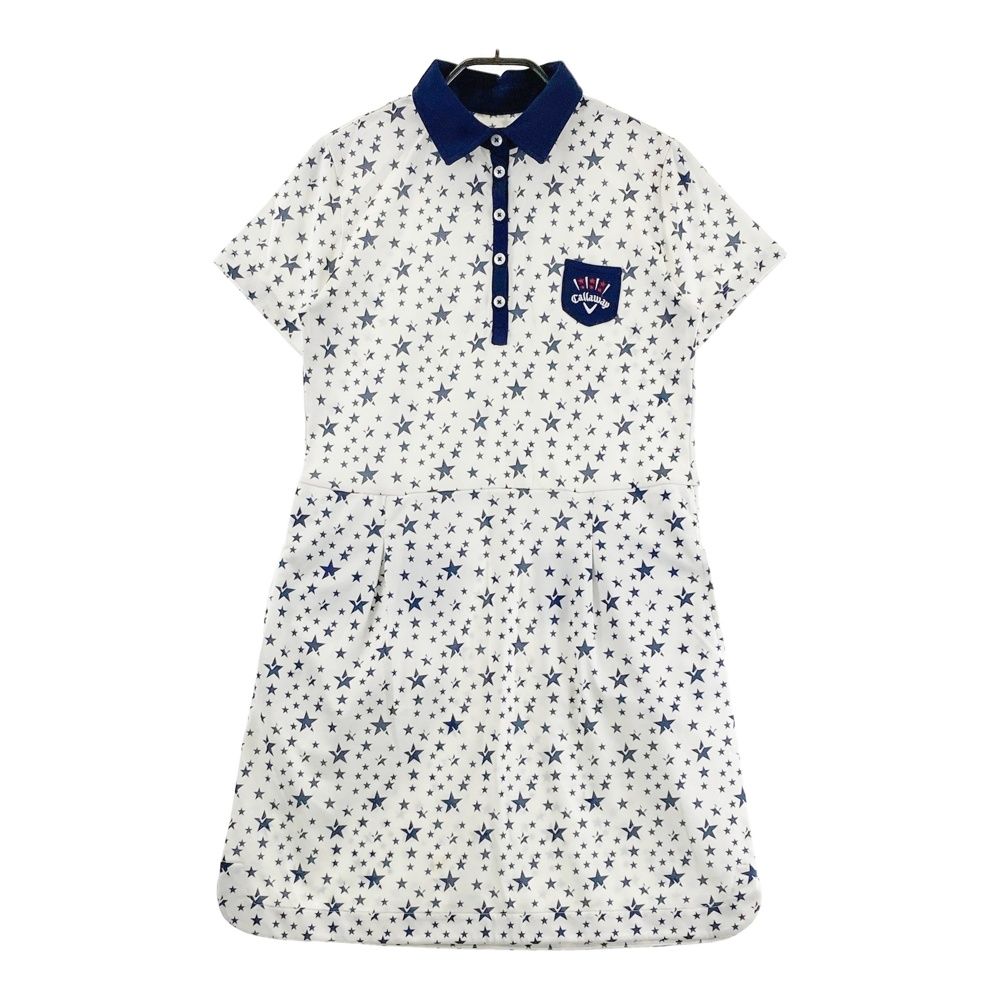 サイズ：M CALLAWAY キャロウェイ 半袖ワンピース 星柄 ホワイト系