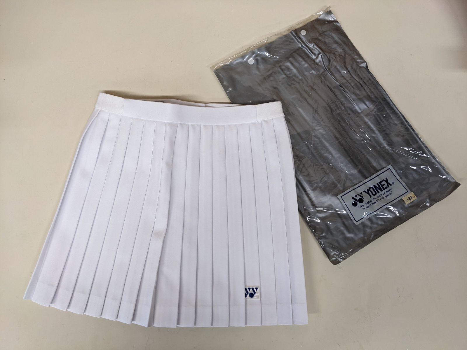 YONEX ヨネックス 白いプリーツスコート ウエスト67 cm スカート 70年代 mkk 113